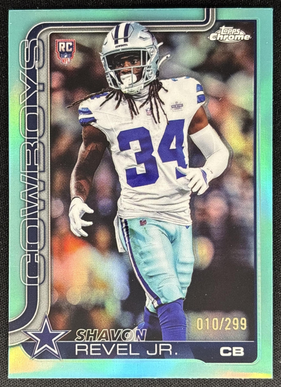 Shavon Revel Jr. 2025 Topps Chrome Rookie Teal Refractor /299 Cowboys Sports Trading Cards