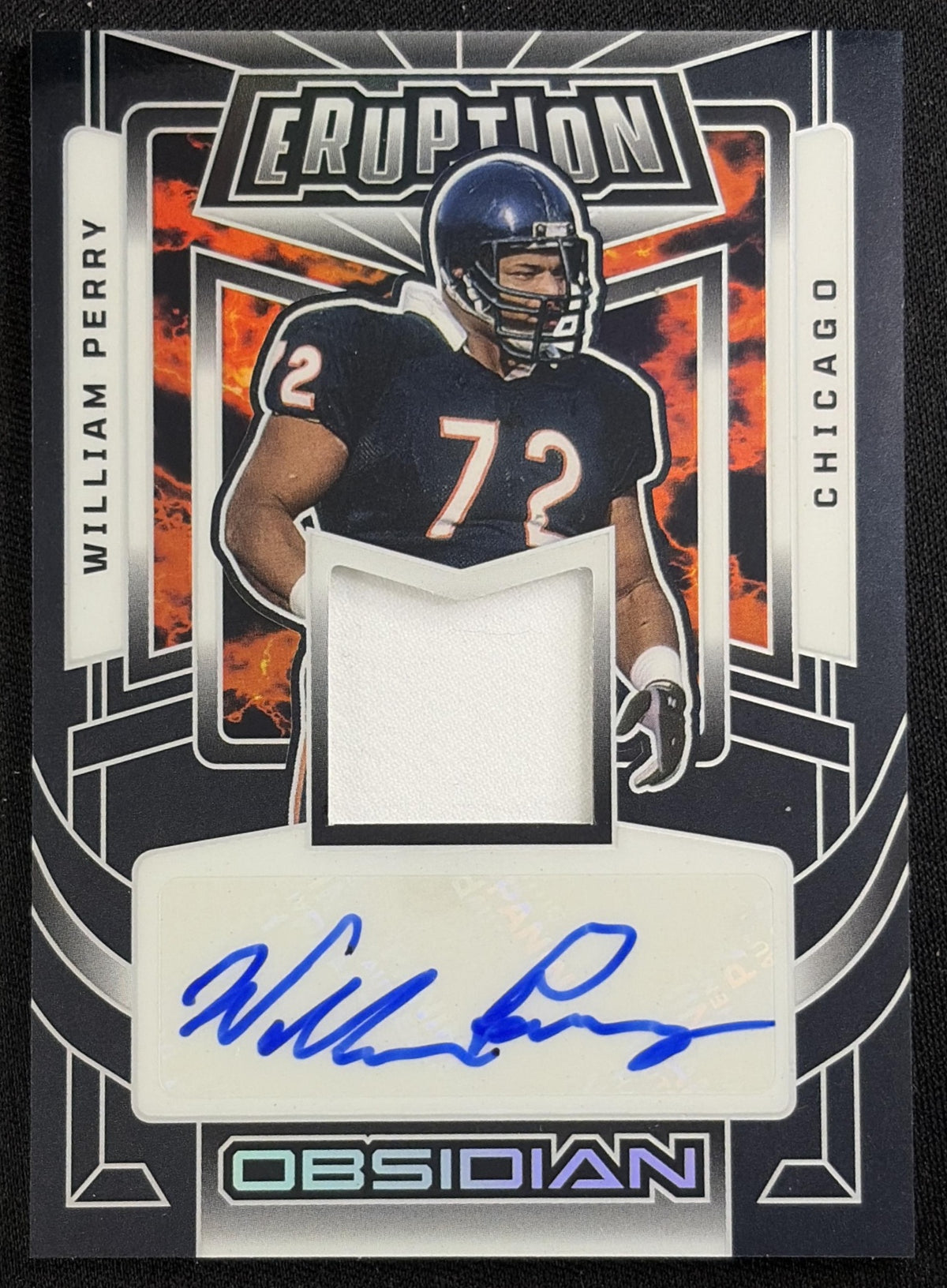 William Perry 2026 Panini Obsidian Eruption Material Auto Bears