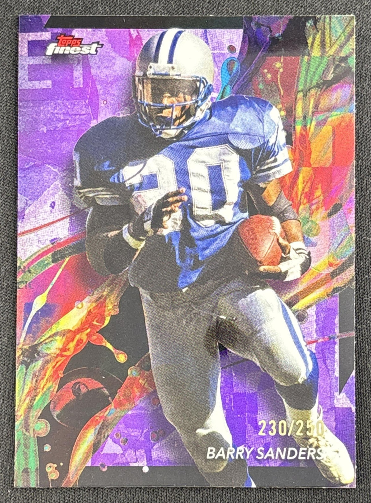 Barry Sanders 2024 Topps Finest Purple Refractor /250 Lions