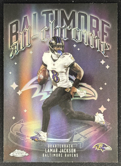 Lamar Jackson 2025 Topps Chrome All Team Refractor Ravens Default Title Sports Trading Cards
