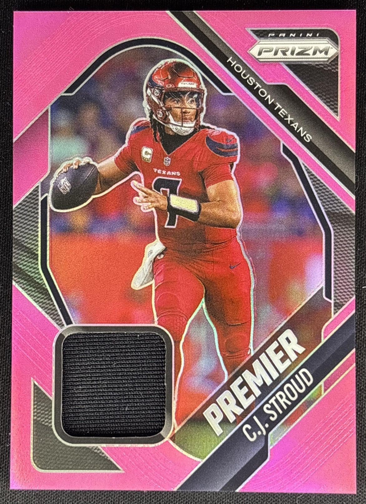C.J. Stroud 2025 Panini Prizm Premier Jerseys Pink Texans
