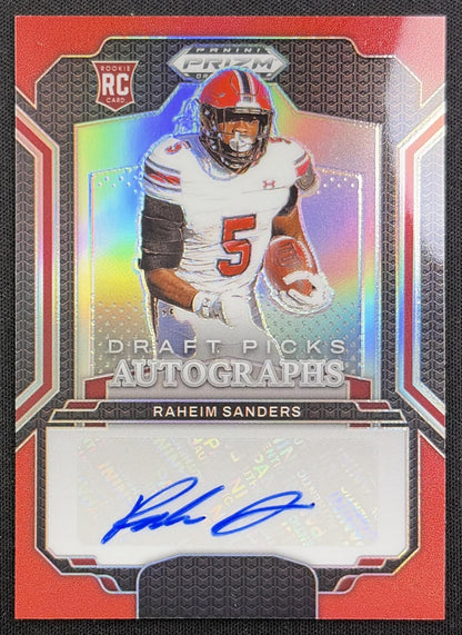 Raheim Sanders 2025 Panini Prizm Draft Picks Auto Red /399 Gamecocks front