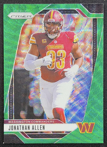 Jonathan Allen 2024 Panini Prizm Green Wave Commanders front