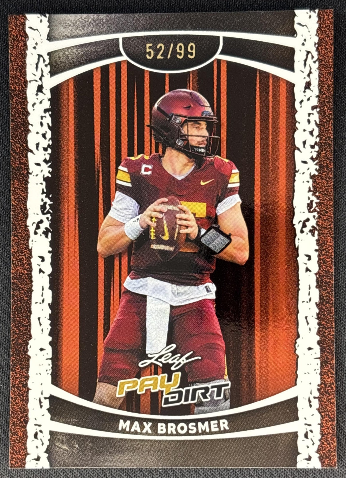 Max Brosmer 2026 Leaf Paydirt Orange /99 Sports Trading Cards