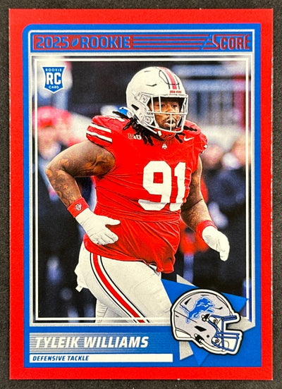 Tyleik Williams 2025 Panini Score Rookies Red Lions Default Title Sports Trading Card