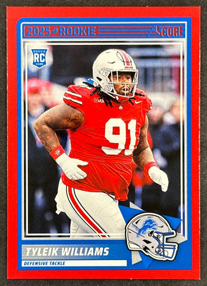 Tyleik Williams 2025 Panini Score Rookies Red Lions Default Title Sports Trading Card