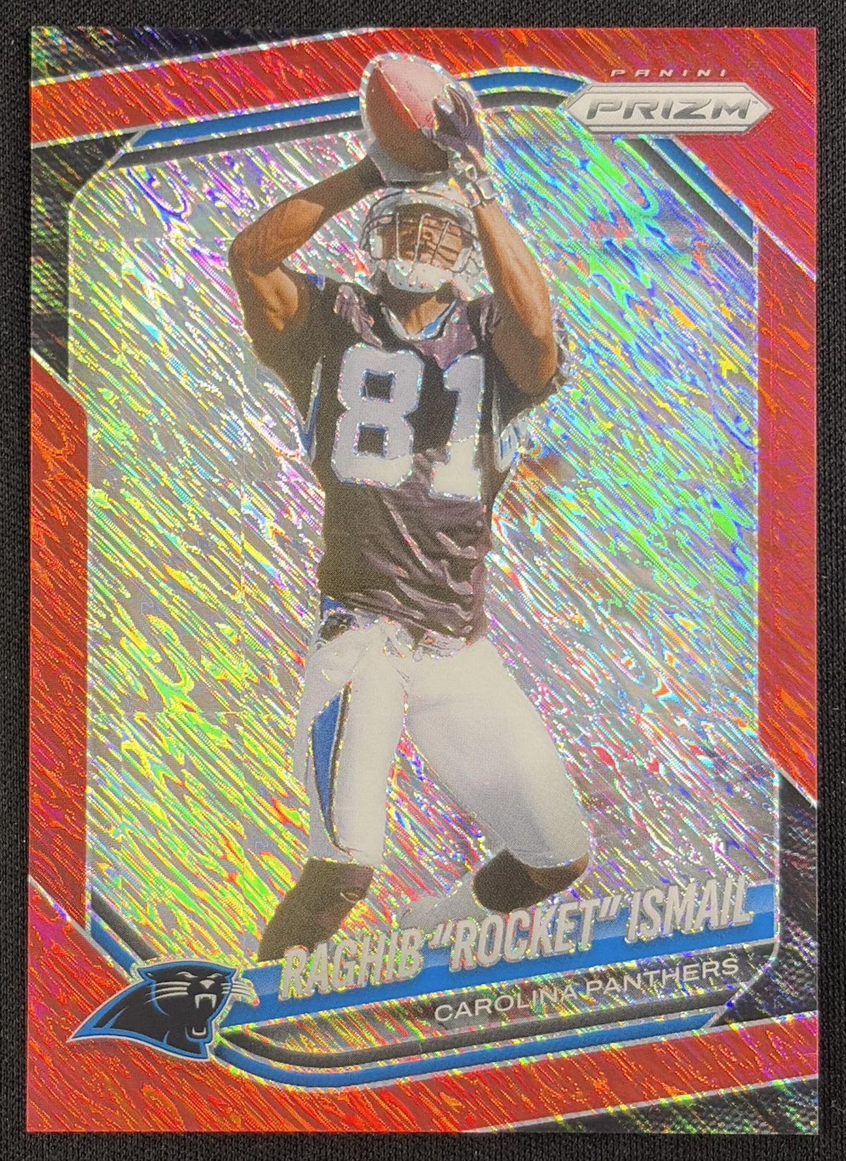 Raghib "Rocket" Ismail 2025 Panini Prizm Red Shimmer /49 Panthers