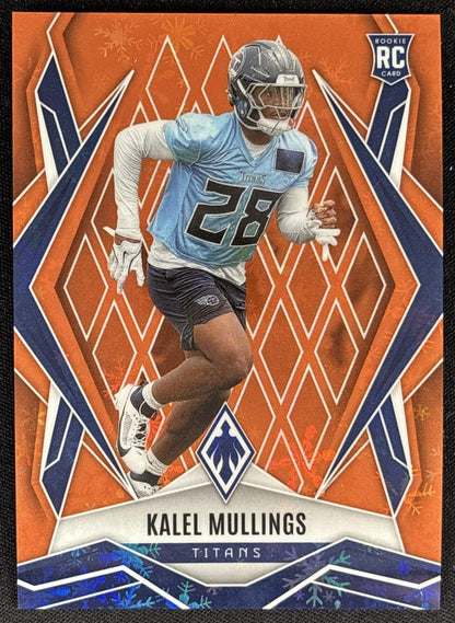 Kalel Mullings 2025 Panini Phoenix Orange Winter Prizm /99 Titans