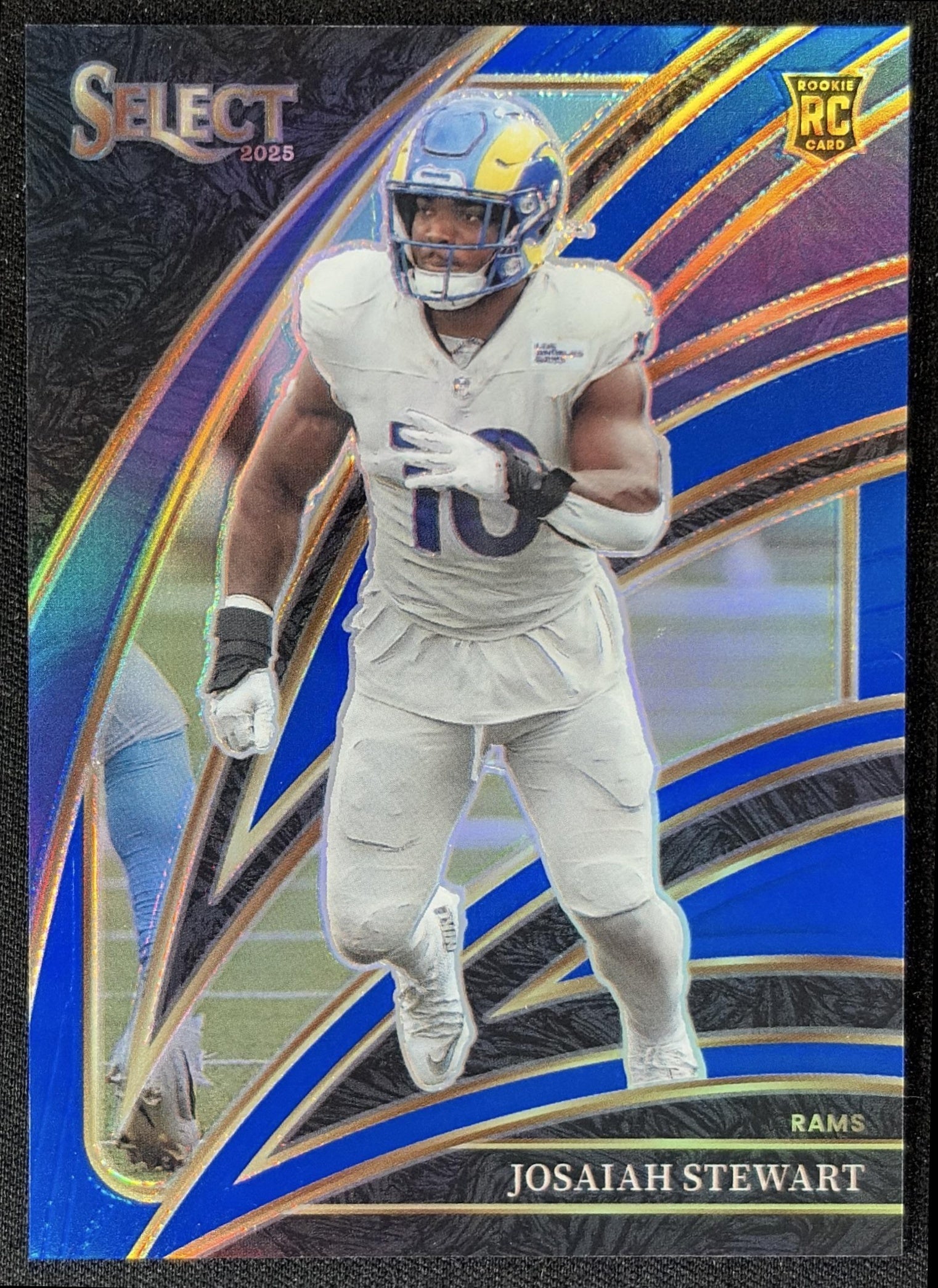Josaiah Stewart 2025 Panini Select Club Level Blue Prizm /99 Rams front