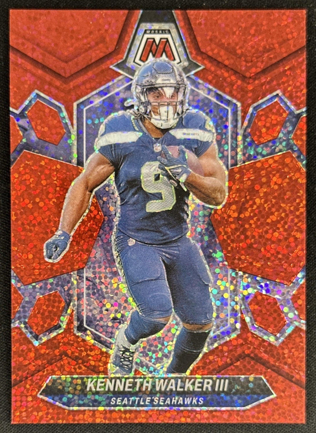 Kenneth Walker III 2024 Panini Mosaic Red Sparkle Prizm Seahawks