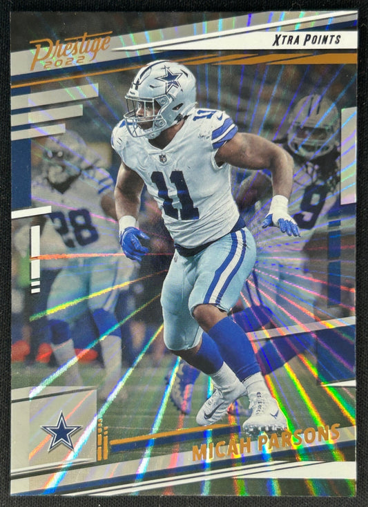 Micah Parsons 2022 Panini Prestige Xtra Points Sunburst Cowboys