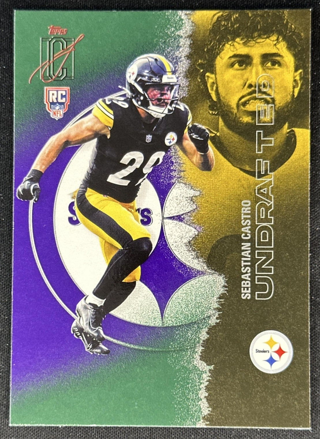 Sebastian Castro 2025 Topps Signature Class Rookie Green & Purple Steelers front