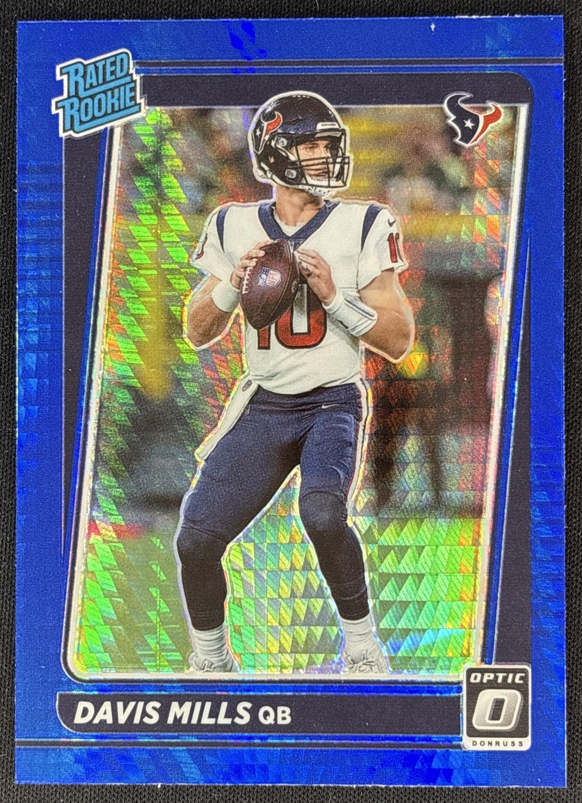 Davis Mills 2021 Panini Donruss Optic Blue Hyper Texans