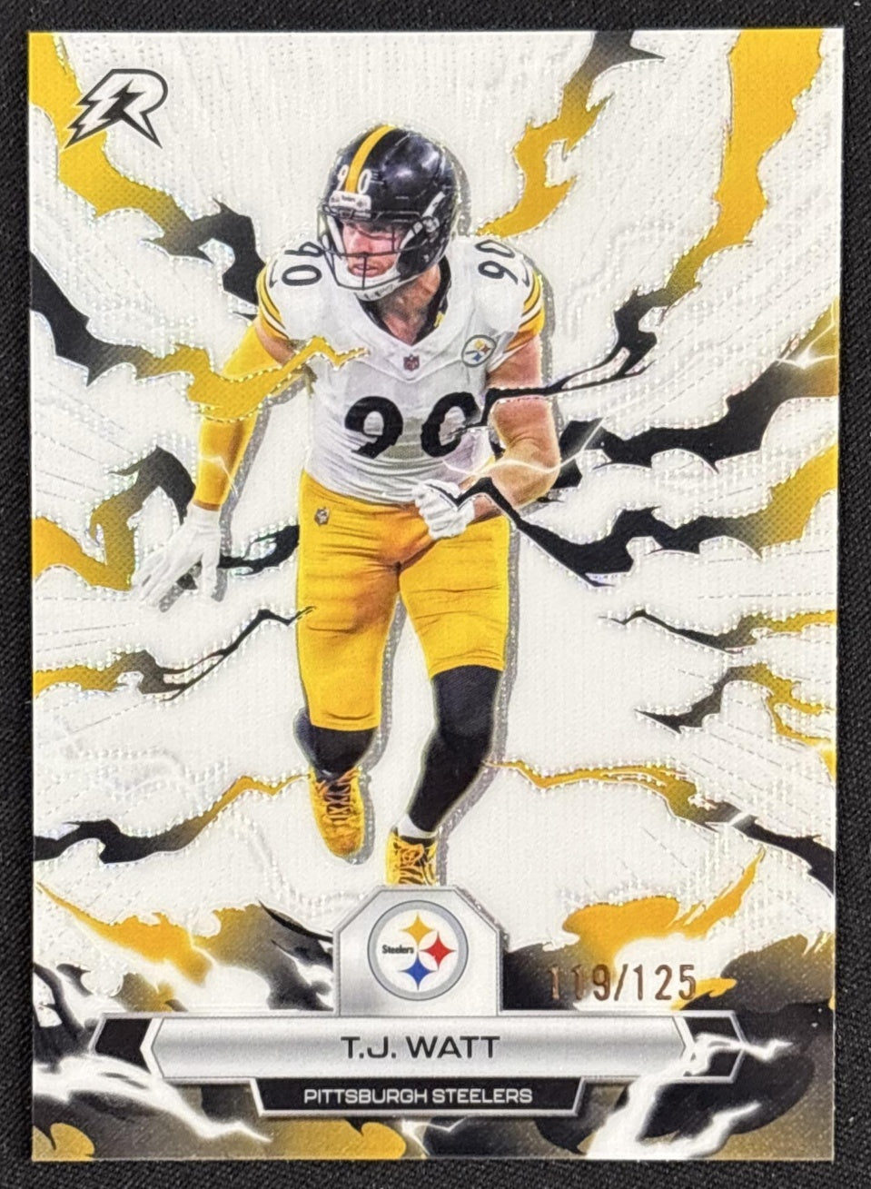 T.J. Watt 2025 Topps Resurgence White Surge Refractor /125 Steelers
