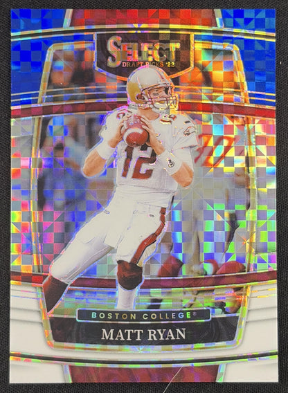 Matt Ryan 2022 Panini Select Draft Picks Blue and White Squares Prizm /100 Eagles