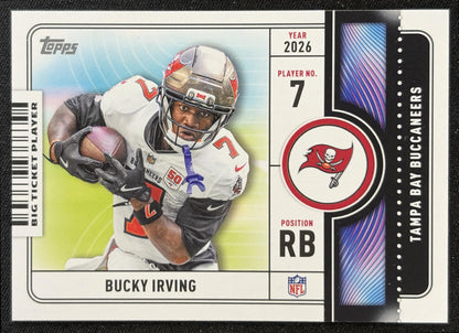 Bucky Irving 2026 Topps Big Ticket Players Buccaneers front