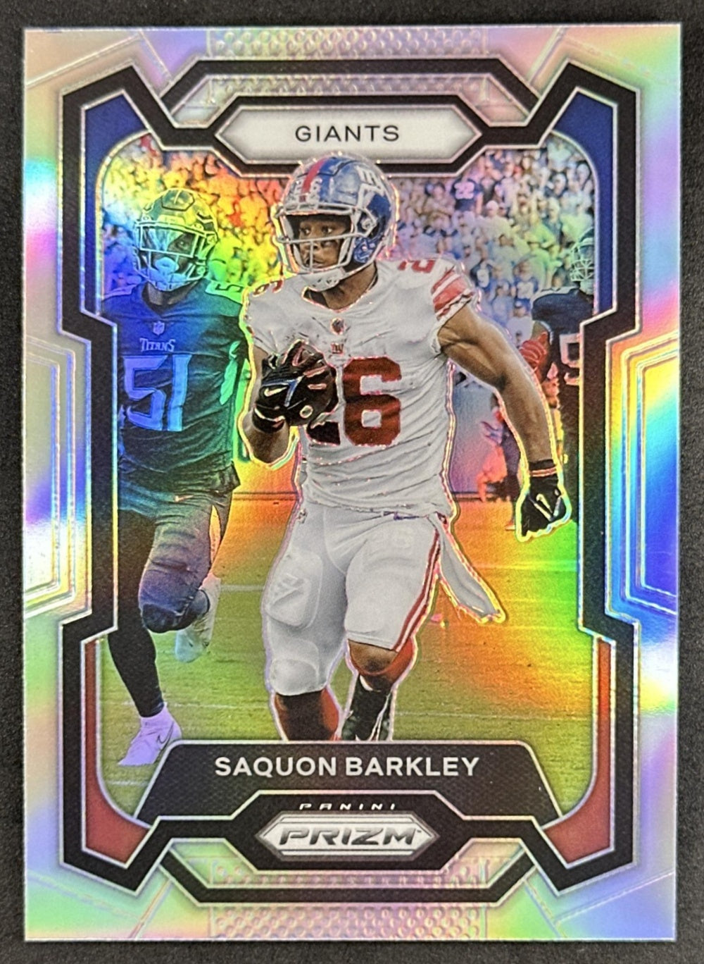 Saquon Barkley 2023 Panini Prizm Silver Giants Sports Trading Card