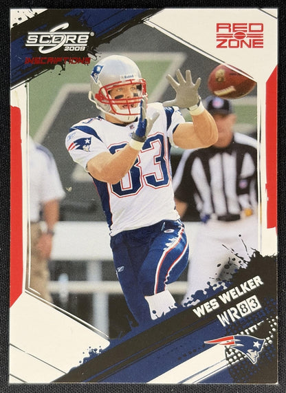 Wes Welker 2009 Panini Score Inscriptions Red Zone /30 Patriots Sports Trading Cards