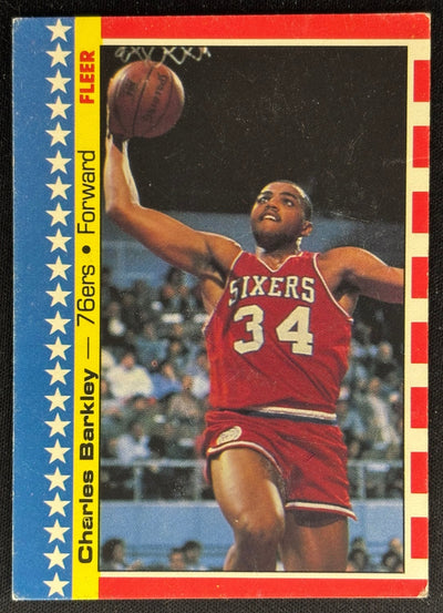 Charles Barkley 1987 Fleer Stickers 76ers Sports Trading Cards