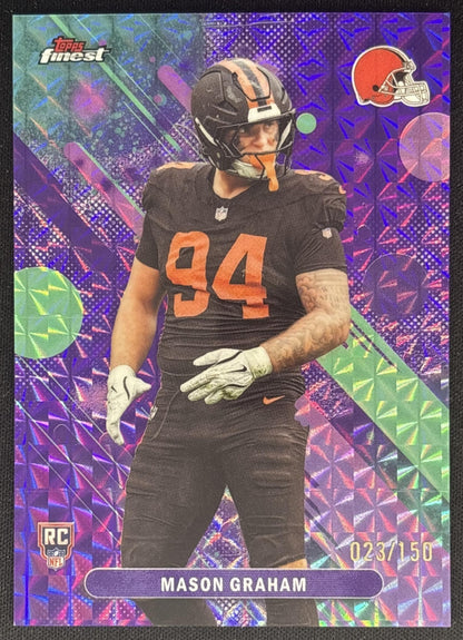 Mason Graham 2025 Topps Finest Purple Geometric Refractor /150 Browns front