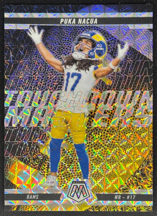Puka Nacua 2025 Mosaic Touchdown Masters Mosaic Prizm Rams front sports trading card