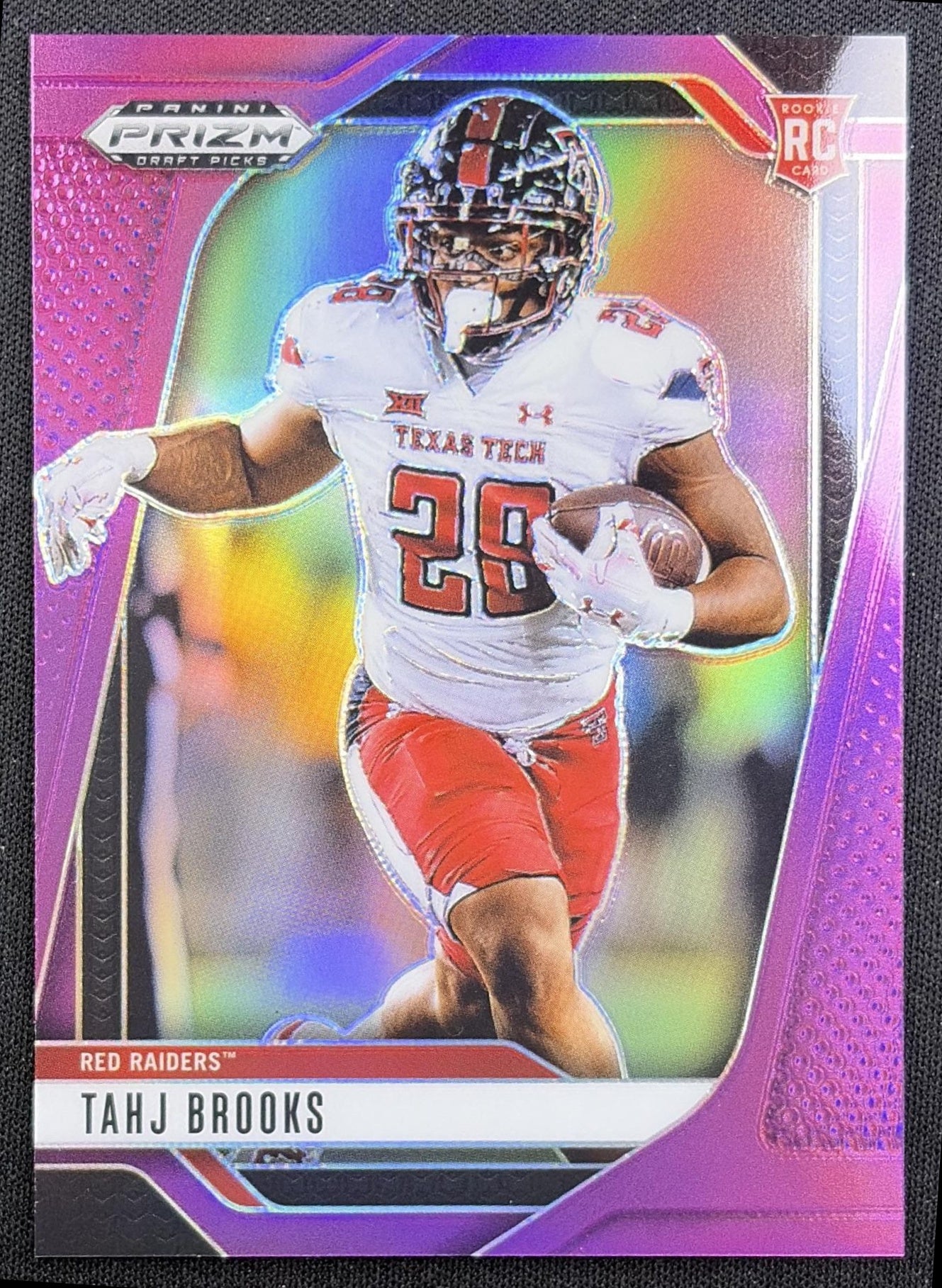 Tahj Brooks 2025 Panini Prizm Draft Picks Purple /99 Red Raiders