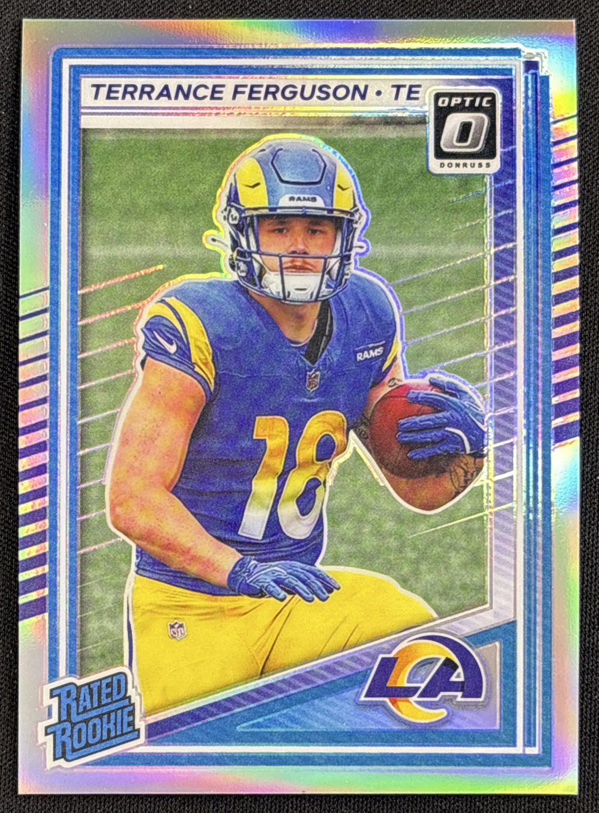 Terrance Ferguson 2025 Panini Donruss Optic Rated Rookie Holo Prizm Rams Los Angeles Rams