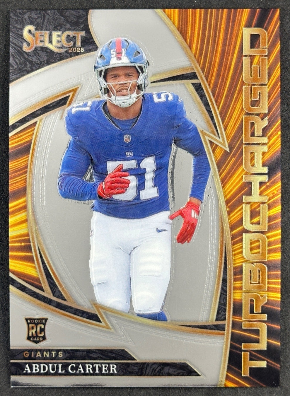 Abdul Carter 2025 Panini Select Turbocharged Giants Sports Trading Cards
