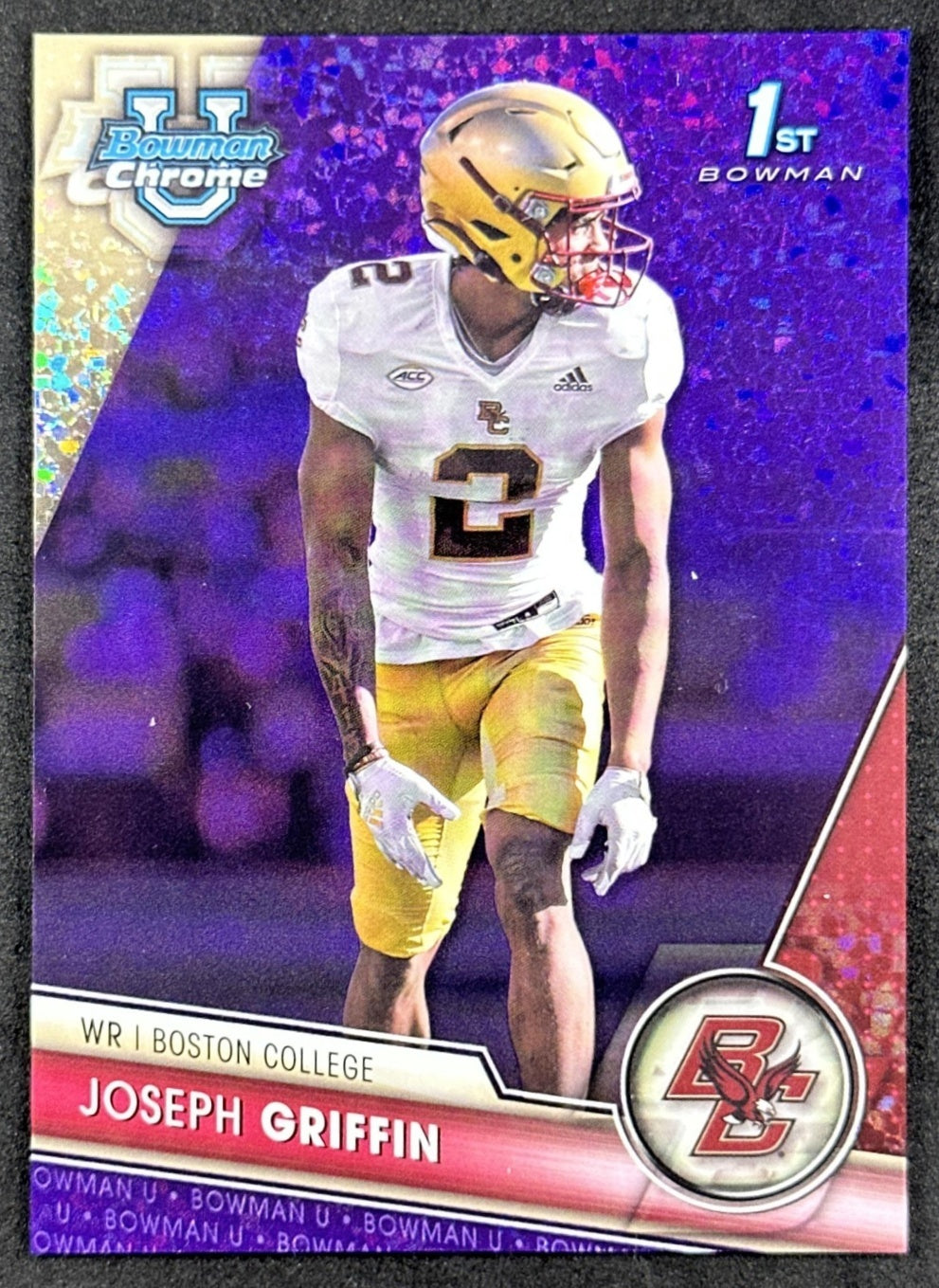 Joseph Griffin 2023 University Chrome Purple Mini Diamond Refractor /399 Eagles