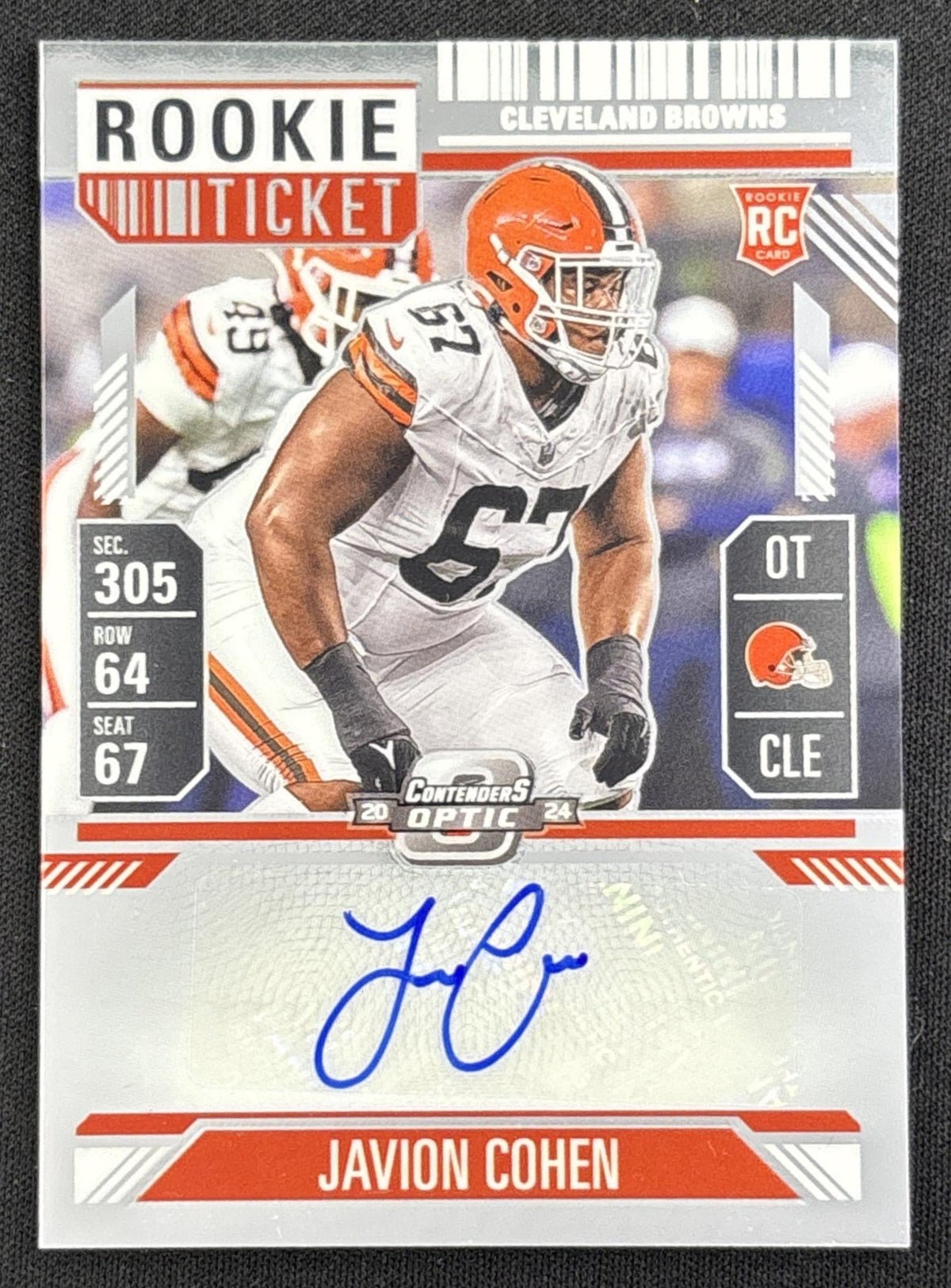 Javion Cohen 2024 Panini Contenders Optic Rookie Ticket Auto Browns