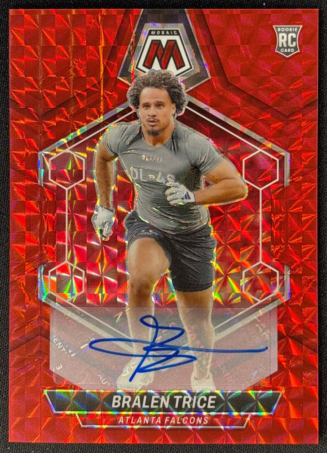 Bralen Trice 2024 Mosaic Rookie Auto Red Prizm /199 Huskies front | Wayne Collection