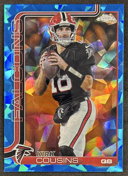 Kirk Cousins 2025 Topps Chrome Sapphire Falcons Raiders Sports Trading Cards