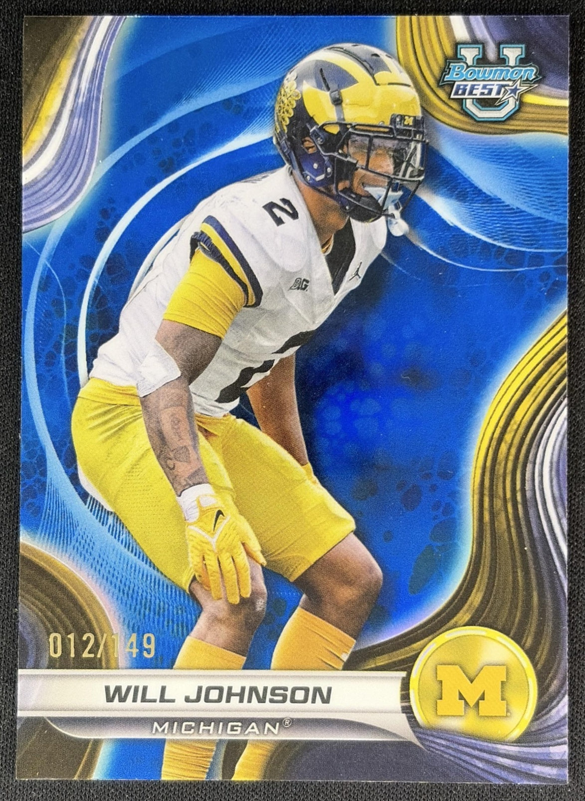 Will Johnson 2024 Bowman Best University Blue Refractor /149 Wolverines Sports Trading Cards