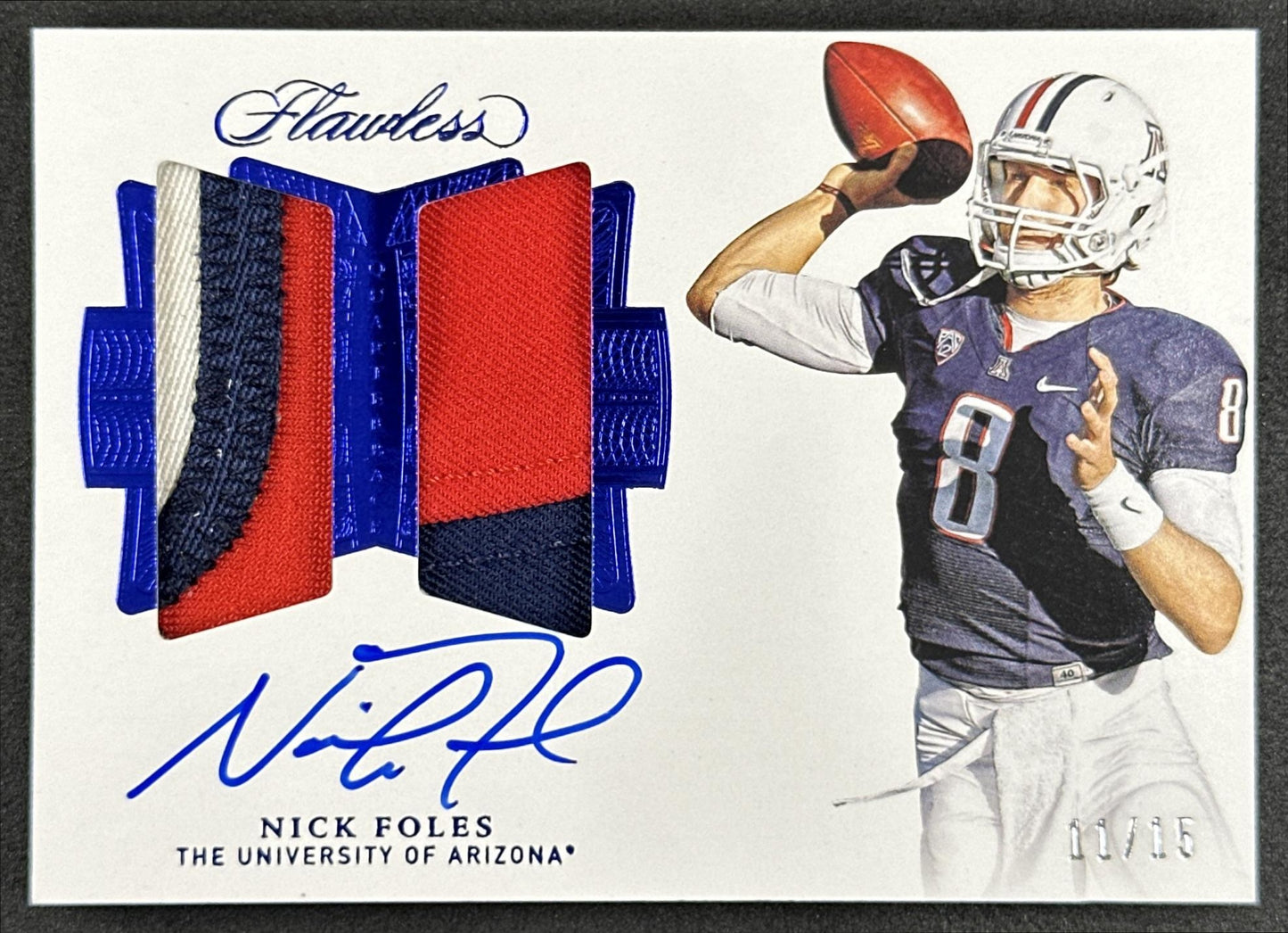 Nick Foles 2018 Panini Flawless Patch /15 Arizona Wildcats Eagles Colts
