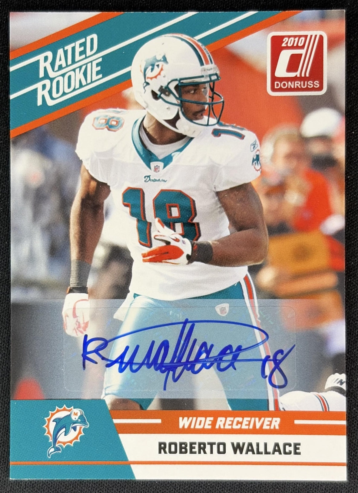 Roberto Wallace 2010 Panini Donruss Rated Rookie Auto Dolphins front