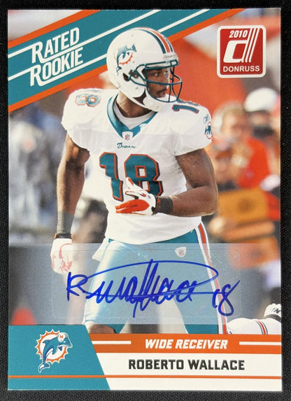 Roberto Wallace 2010 Panini Donruss Rated Rookie Auto Dolphins front