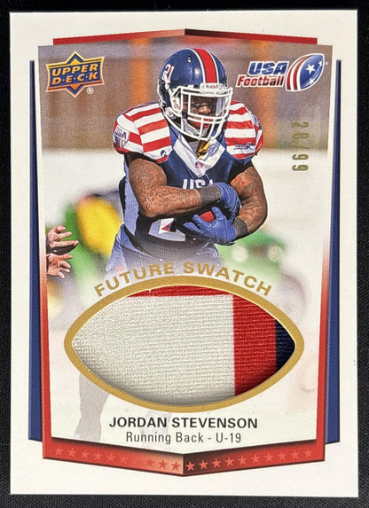 Jordan Stevenson 2015 Upper Deck USA Football Future Swatch Patch /99 Sports Trading Cards