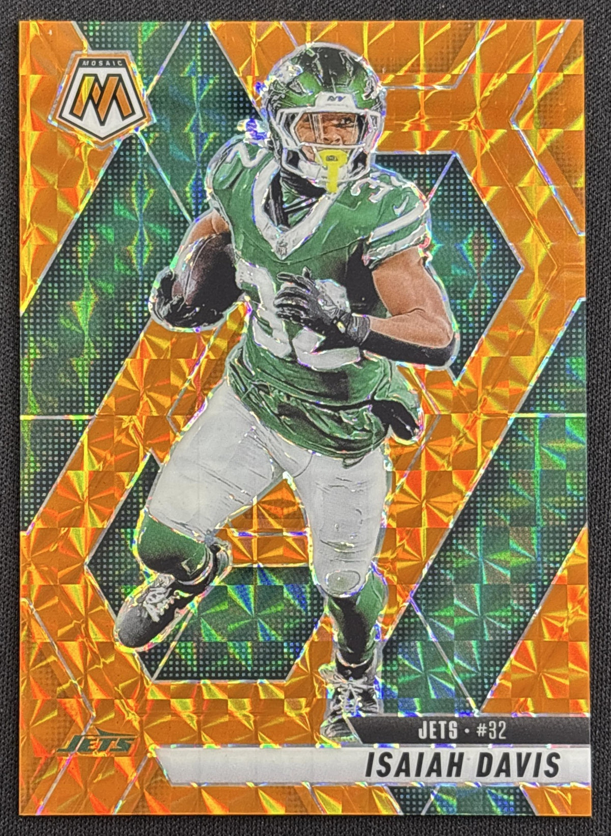 Isaiah Davis 2025 Panini Mosaic Orange Prizm /199 Jets New York Jets
