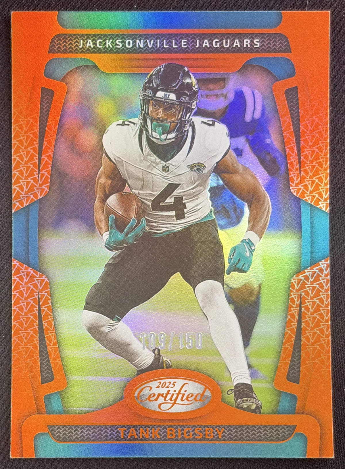 Tank Bigsby 2025 Panini Certified Mirror Orange /150 Jaguars Sports Trading Card