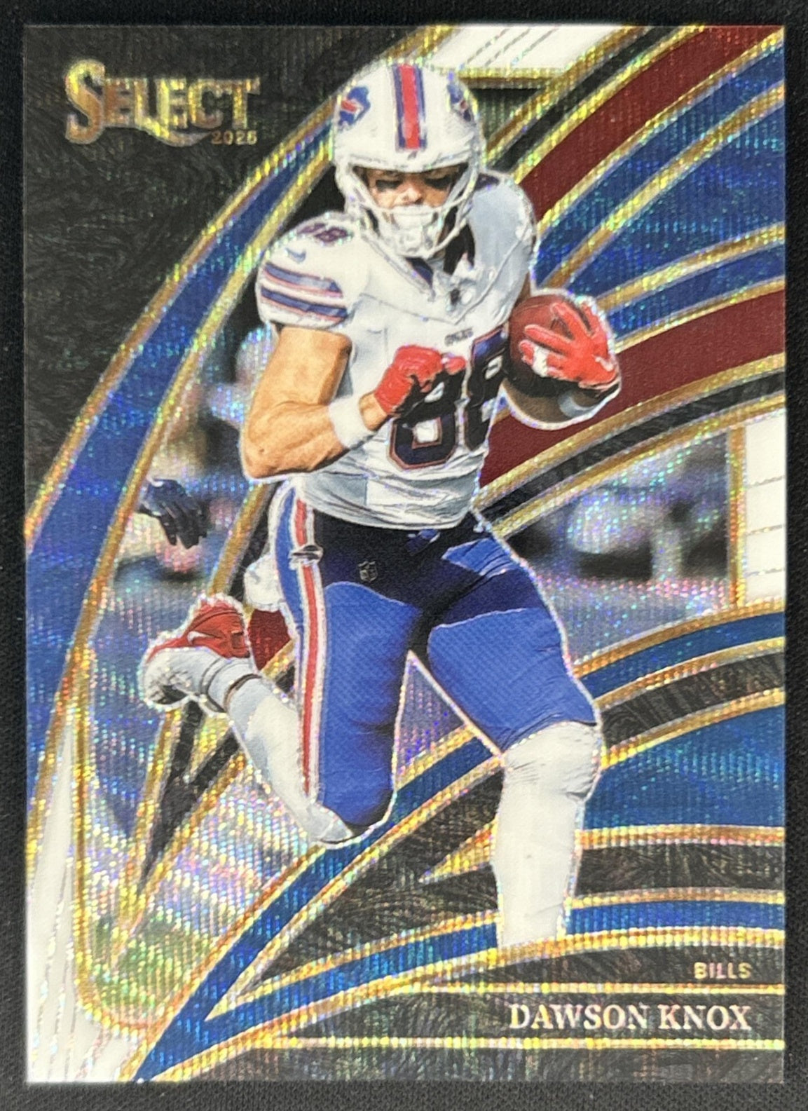 Dawson Knox 2025 Panini Select Club Level Tri-Color Prizm /249 Bills front