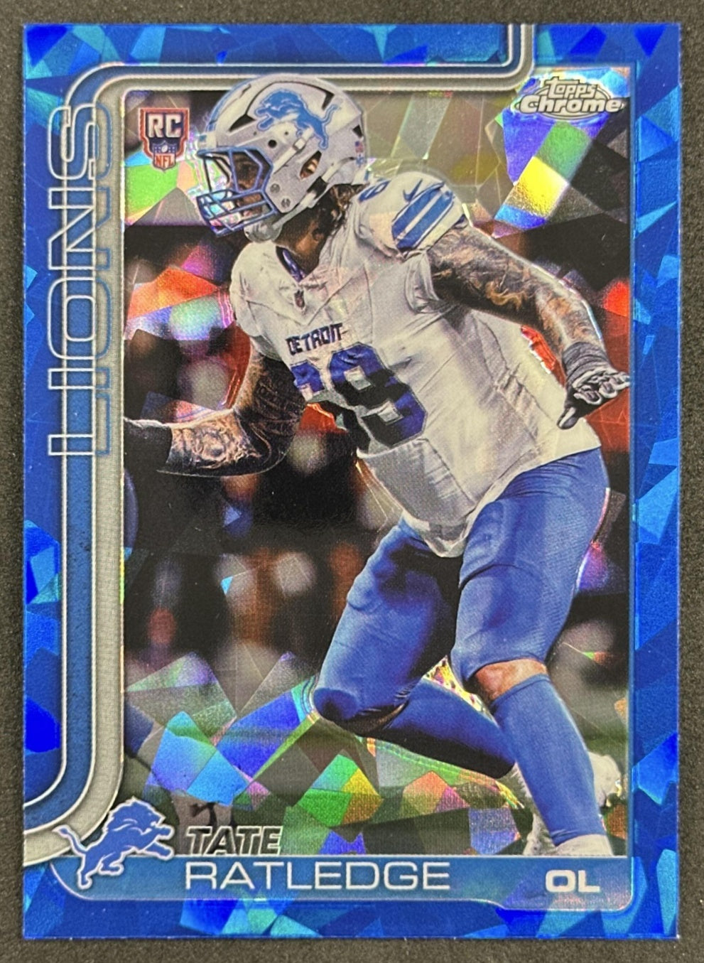 Tate Ratledge 2025 Topps Chrome Sapphire Lions Sports Trading Card