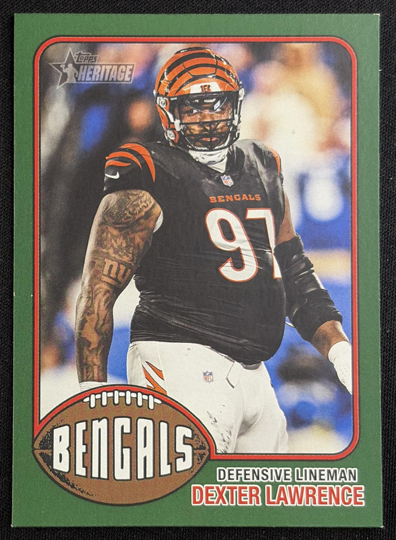 Dexter Lawrence 2026 Topps Heritage Dark Green Border Bengals