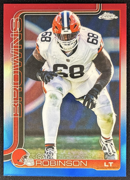 Cam Robinson 2025 Topps Chrome Red/White/Blue Refractor Browns - Front