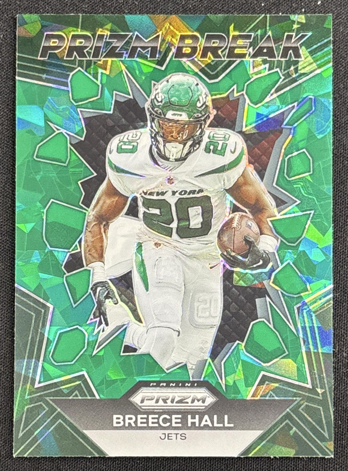 Breece Hall 2023 Panini Prizm Break Prizms Green Ice Jets Sports Trading Card