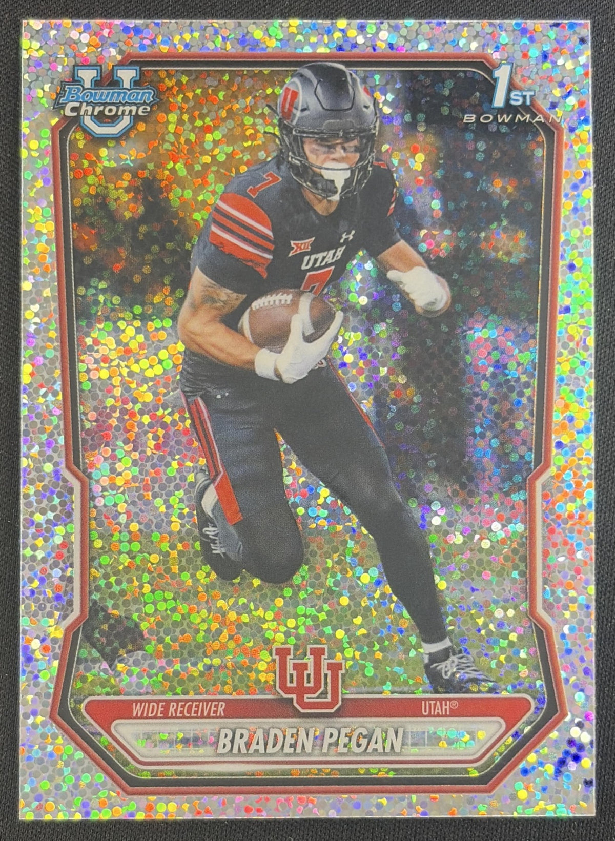 Braden Pegan 2026 Bowman Chrome Prospects Speckle Refractor Utes