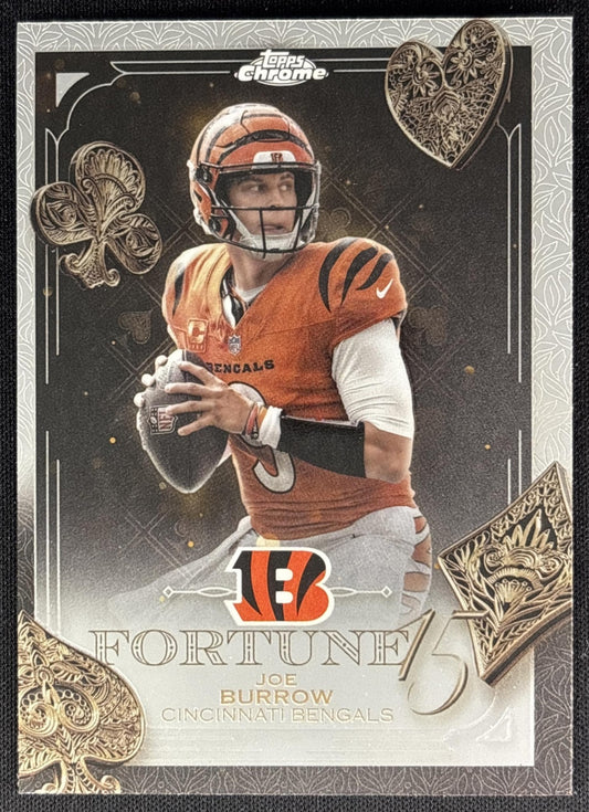 Joe Burrow 2025 Topps Chrome Fortune 15 Bengals Sports Trading Cards