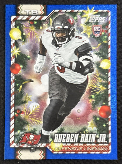 Rueben Bain Jr. 2026 Topps Holiday Blue Metallic Glitter Buccaneers