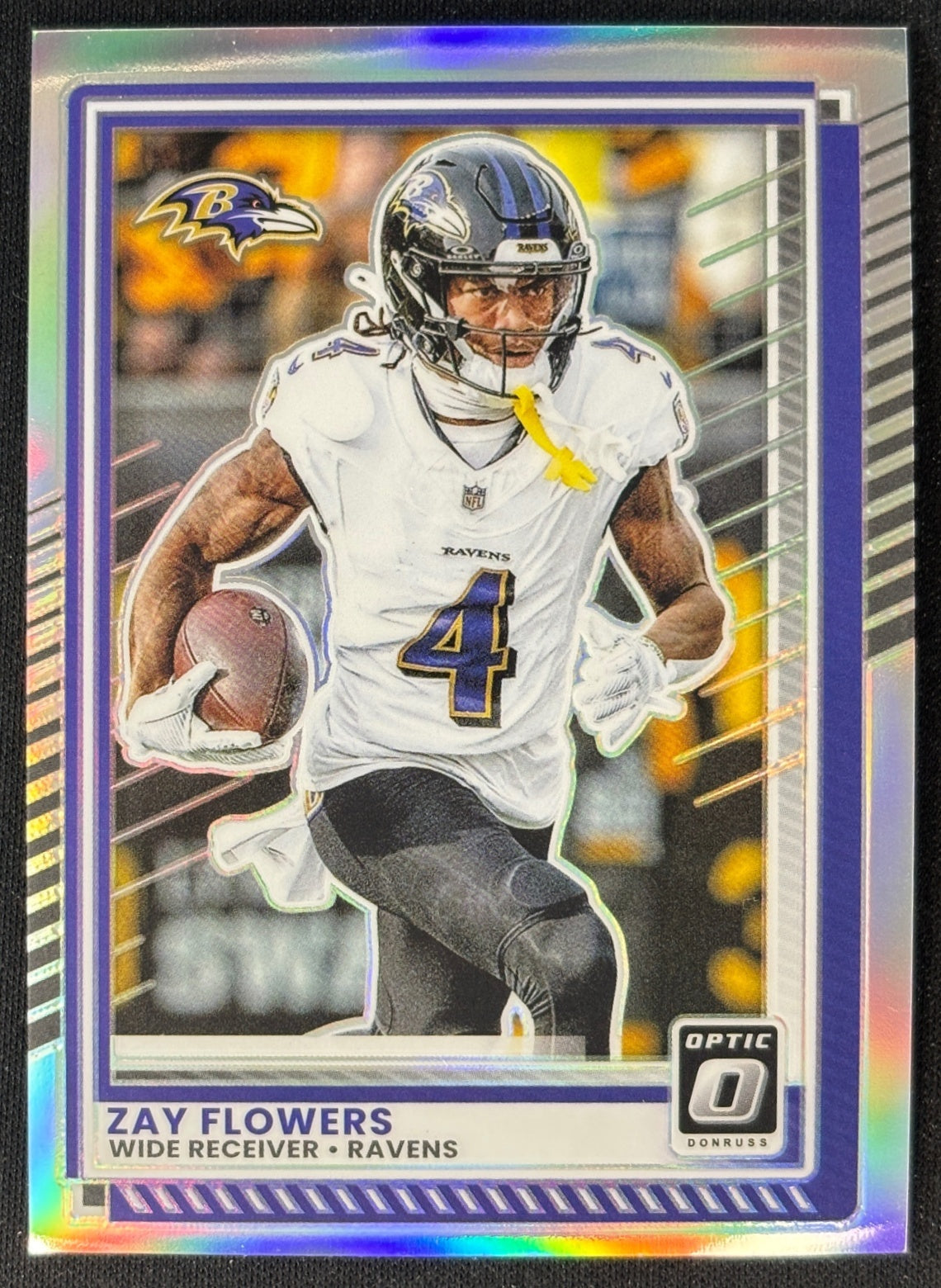 Zay Flowers 2025 Donruss Optic Holo Prizm Ravens Sports Trading Card