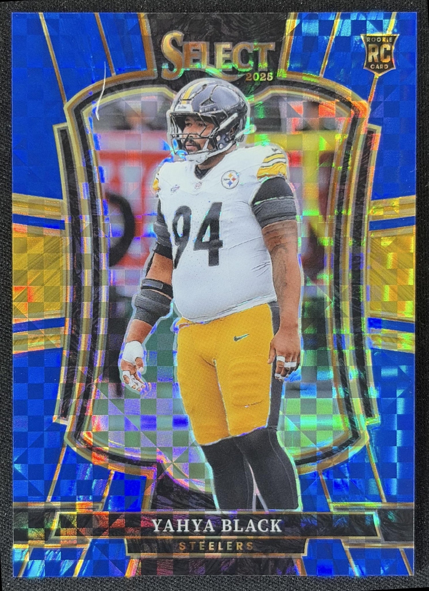 Yahya Black 2025 Panini Select Premier Level Blue Prizm /175 Steelers front
