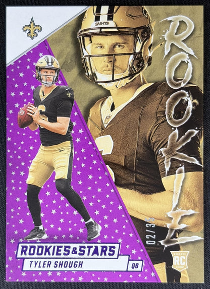 Tyler Shough 2025 Panini Rookies & Stars Rookie Exclusive Purple /35 Saints